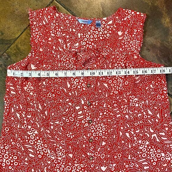 Izod Floral Sleeveless Blouse Medium - Picture 4 of 6